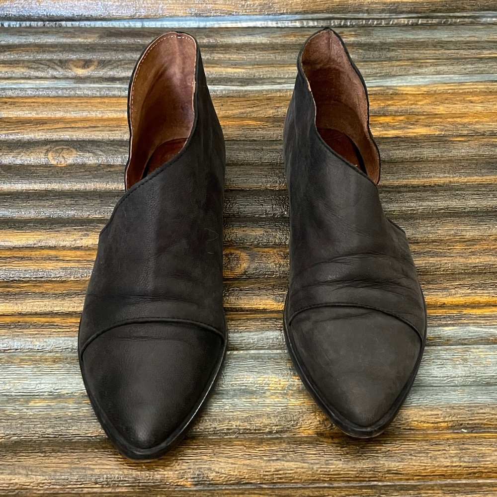 Free People Royale Black Leather Flats